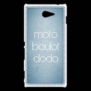 Coque Sony Xperia M2 Moto Boulot Dodo Bleu ZG