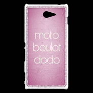 Coque Sony Xperia M2 Moto Boulot Dodo rose ZG