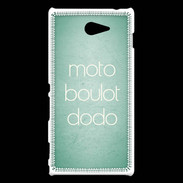Coque Sony Xperia M2 Moto Boulot Dodo Vert ZG
