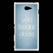 Coque Sony Xperia M2 Vélo Boulot Dodo Bleu ZG