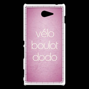 Coque Sony Xperia M2 Vélo Boulot Dodo Rose ZG