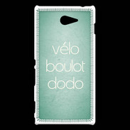 Coque Sony Xperia M2 Vélo Boulot Dodo Vert ZG