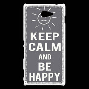 Coque Sony Xperia M2 Keep calm Be Crazy Gris
