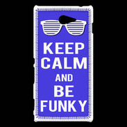 Coque Sony Xperia M2 Keep Calm Funky Bleu