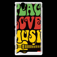 Coque Sony Xperia T2 Ultra Peace Love Music