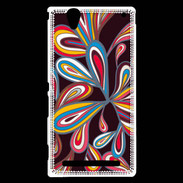 Coque Sony Xperia T2 Ultra Flower power sur fond noir