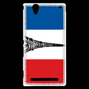 Coque Sony Xperia T2 Ultra Drapeau français et Tour Eiffel