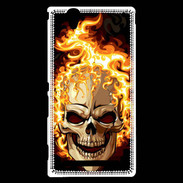 Coque Sony Xperia T2 Ultra Tête de mort en flamme 5