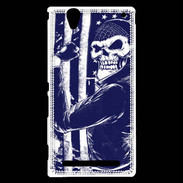 Coque Sony Xperia T2 Ultra Tête de mort Biker USA