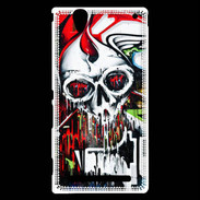 Coque Sony Xperia T2 Ultra Tête de mort Graffiti couleur