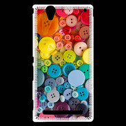 Coque Sony Xperia T2 Ultra Arc en ciel de boutons de couture