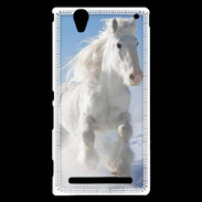 Coque Sony Xperia T2 Ultra Cheval blanc dans la neige 2