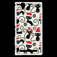 Coque Sony Xperia T2 Ultra Fond chat noir Noël