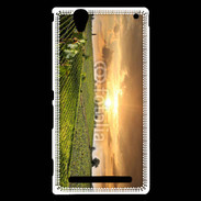 Coque Sony Xperia T2 Ultra Couché de soleil sur champs de vignes