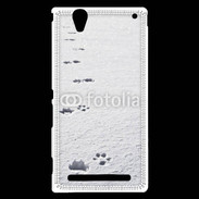 Coque Sony Xperia T2 Ultra Traces de pas d'animal dans la neige