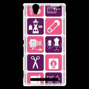 Coque Sony Xperia T2 Ultra Fond symboles couturière