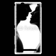 Coque Sony Xperia T2 Ultra Couple d'amoureux en noir et blanc