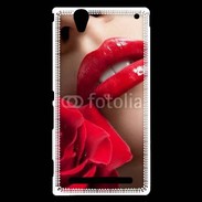 Coque Sony Xperia T2 Ultra Bouche et rose glamour