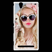 Coque Sony Xperia T2 Ultra Femme glamour avec chihuahua
