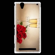 Coque Sony Xperia T2 Ultra Coupe de champagne, roses rouges