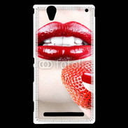 Coque Sony Xperia T2 Ultra Bouche sexy rouge à lèvre gloss rouge fraise