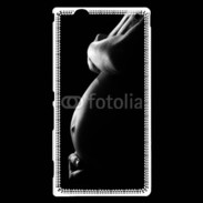 Coque Sony Xperia T2 Ultra Femme enceinte en noir et blanc