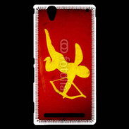 Coque Sony Xperia T2 Ultra Cupidon sur fond rouge