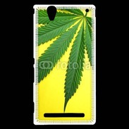 Coque Sony Xperia T2 Ultra Feuille de cannabis sur fond jaune