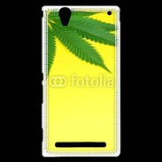 Coque Sony Xperia T2 Ultra Feuille de cannabis sur fond jaune 2