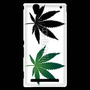Coque Sony Xperia T2 Ultra Double feuilles de cannabis