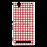 Coque Sony Xperia T2 Ultra Effet vichy rouge et blanc