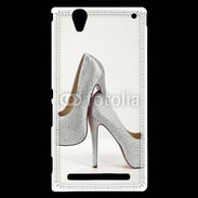 Coque Sony Xperia T2 Ultra Escarpins strass argent