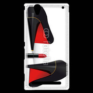 Coque Sony Xperia T2 Ultra Escarpins et tube de rouge à lèvres
