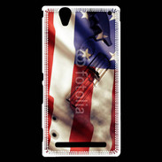 Coque Sony Xperia T2 Ultra Drapeau USA avec arme