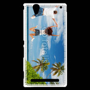 Coque Sony Xperia T2 Ultra Couple sautant devant la mer