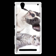 Coque Sony Xperia T2 Ultra Duo chien et chat