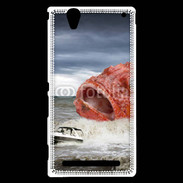 Coque Sony Xperia T2 Ultra Enorme poisson chassant bateau de pêcheurs
