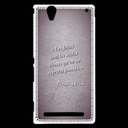 Coque Sony Xperia T2 Ultra Les Folies Violet Citation Oscar Wilde