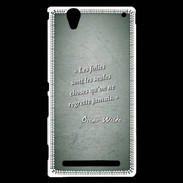 Coque Sony Xperia T2 Ultra Les Folies Vert Citation Oscar Wilde