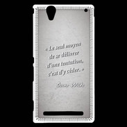 Coque Sony Xperia T2 Ultra Tentation Gris Citation Oscar Wilde