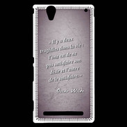 Coque Sony Xperia T2 Ultra Tragédie Violet Citation Oscar Wilde