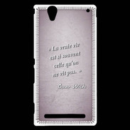 Coque Sony Xperia T2 Ultra Vrai vie Rose Citation Oscar Wilde