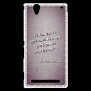 Coque Sony Xperia T2 Ultra Démocratie Violet Citation Oscar Wilde