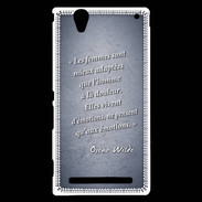 Coque Sony Xperia T2 Ultra Femmes émotions Bleu Citation Oscar Wilde
