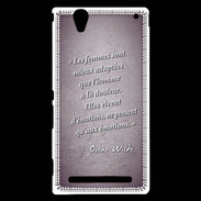 Coque Sony Xperia T2 Ultra Femmes émotions Violet Citation Oscar Wilde