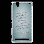 Coque Sony Xperia T2 Ultra Femmes émotions Turquoise Citation Oscar Wilde
