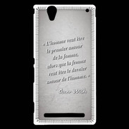 Coque Sony Xperia T2 Ultra Homme veut Gris Citation Oscar Wilde