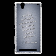 Coque Sony Xperia T2 Ultra Les livres Bleu Citation Oscar Wilde