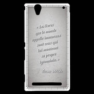 Coque Sony Xperia T2 Ultra Les livres Gris Citation Oscar Wilde
