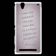 Coque Sony Xperia T2 Ultra Maison coeur Rose Citation Oscar Wilde